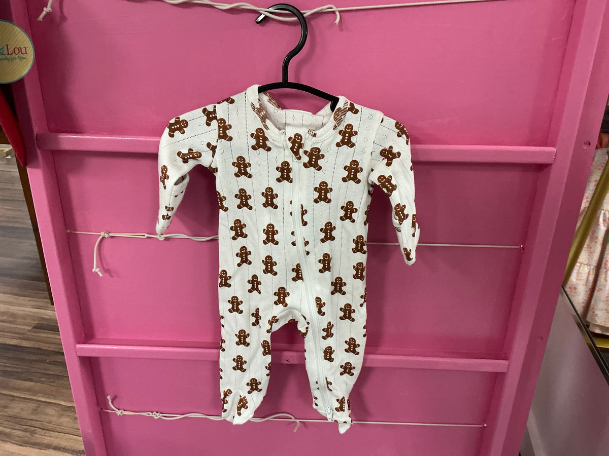 Gingerbread Man Pointelle footie