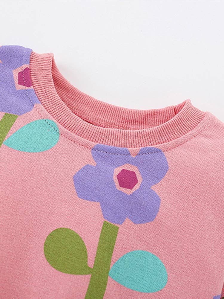 The Find Peaks - Girls' Cartoon Print Cotton Sweatshirt Casual Style