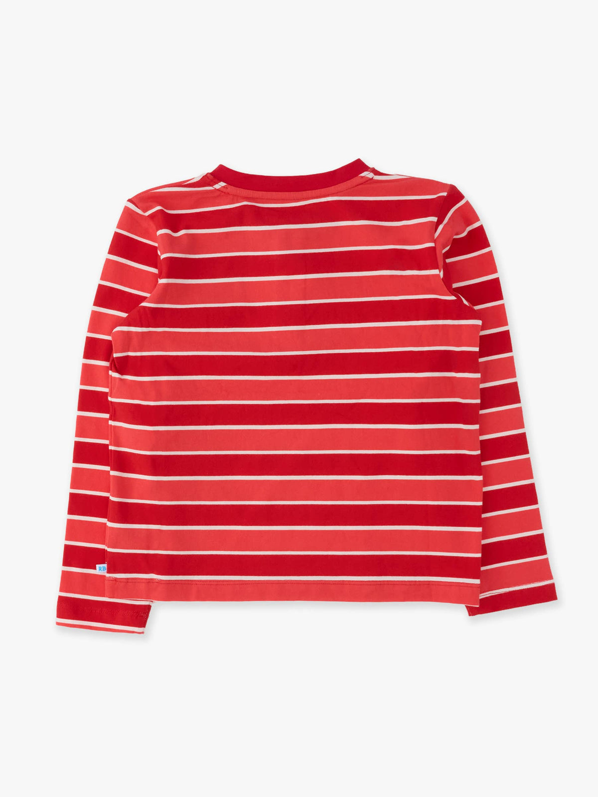 RuffleButts + RuggedButts - Boys Varsity Red Football Stripe Knit Long Sleeve Embroidered Henley Tee