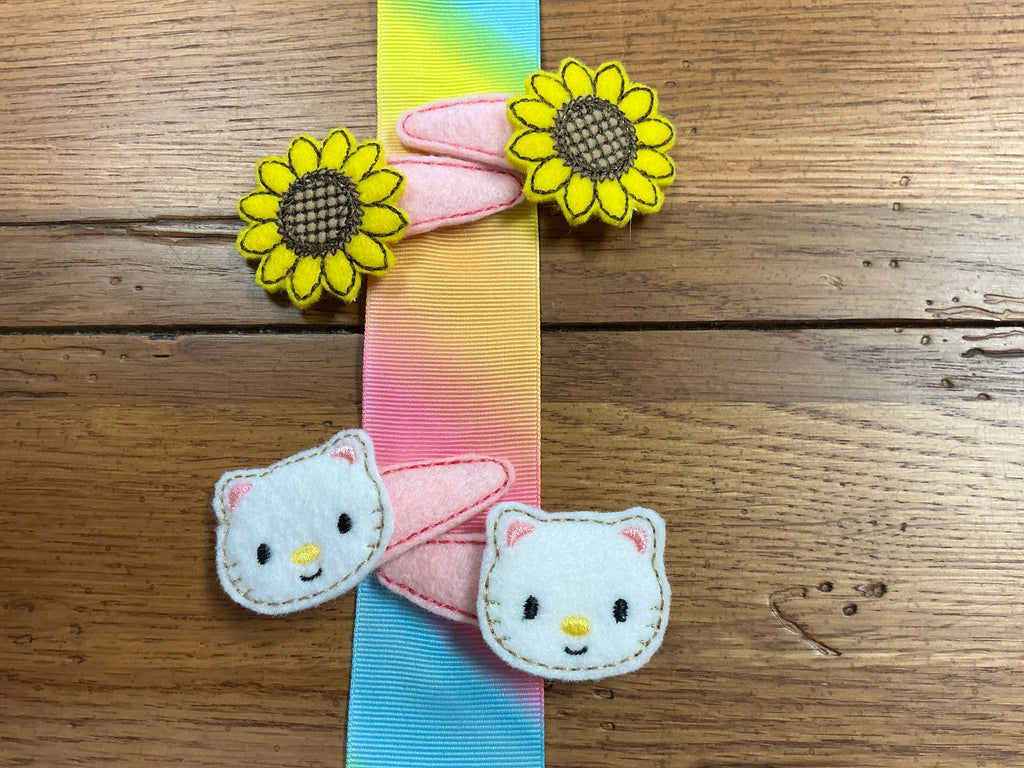 Felt clip barrettes-