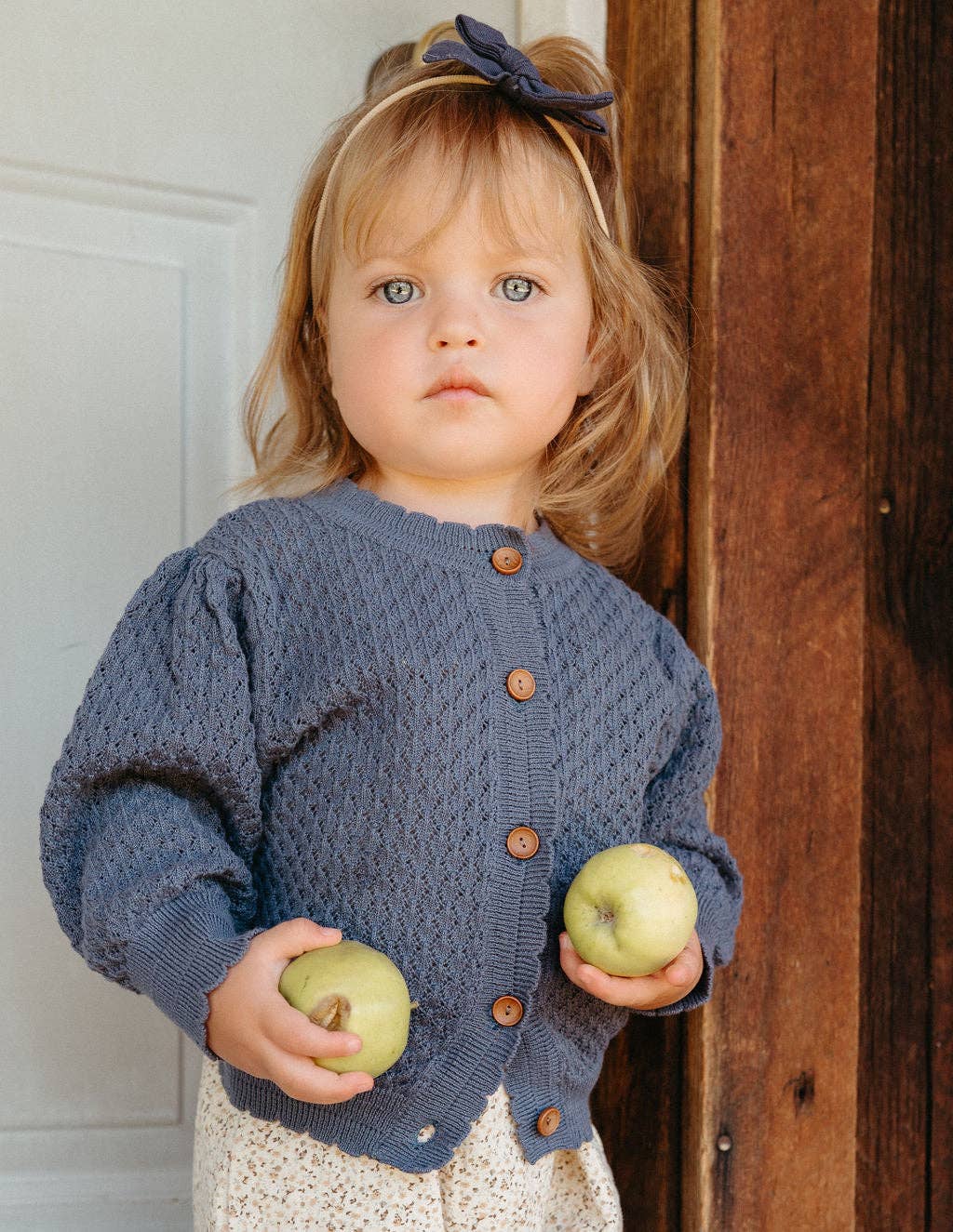 OLIVE & CRADLE - Pointelle Sapphire Cardigan