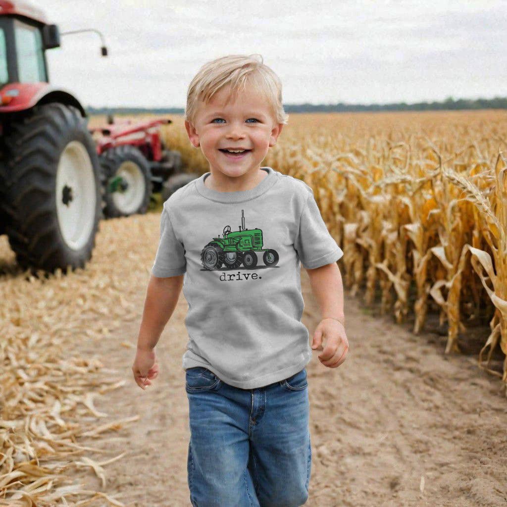 Barefoot Baby - "Drive" Green Tractor Boy Clothing Western Apparel Kids