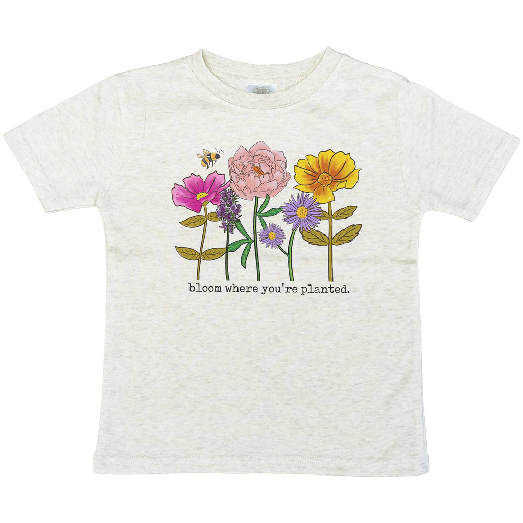 Barefoot Baby - Bloom where you're planted Spring Flower Shirt Girl Clothes