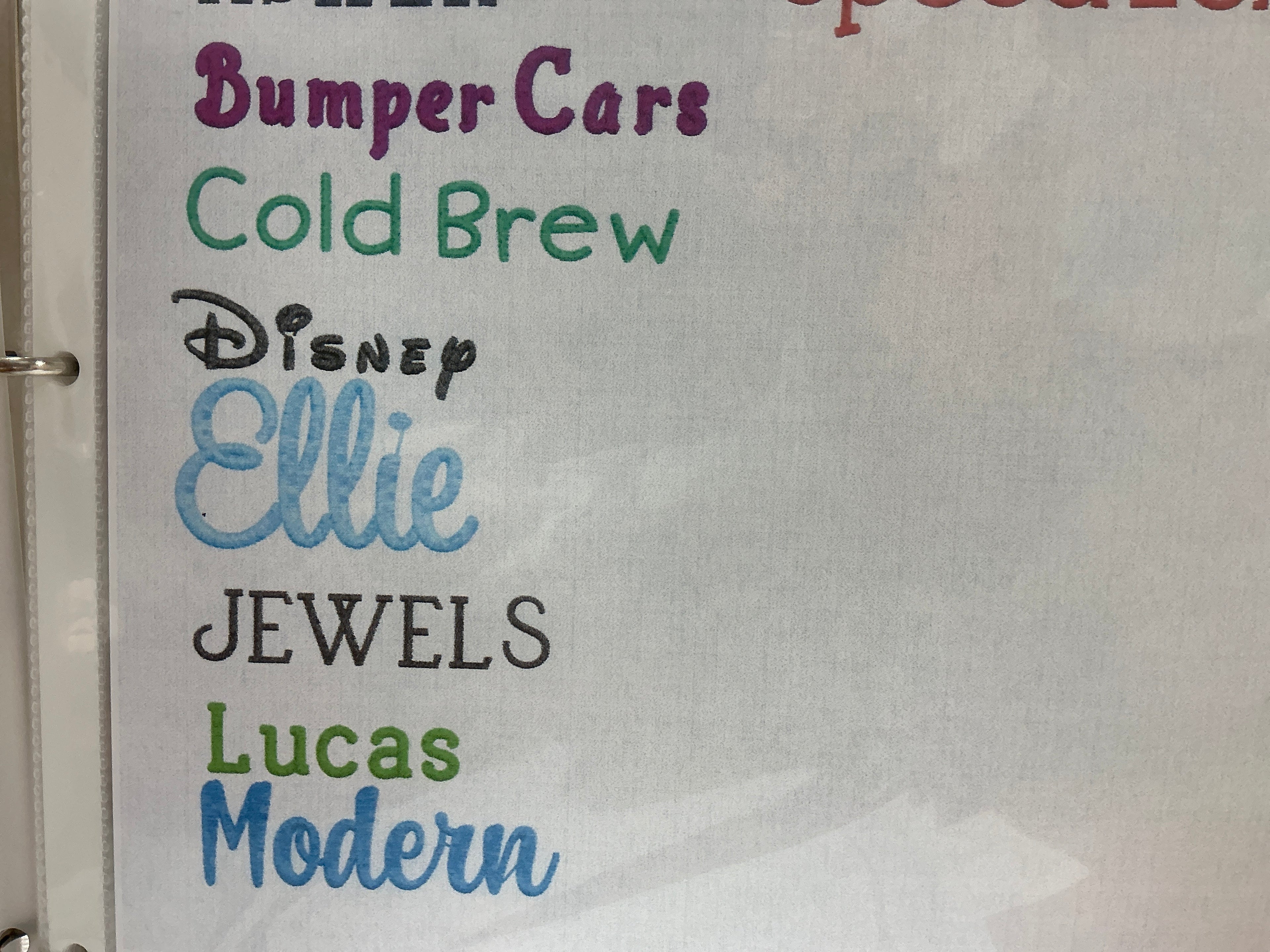 Embroidery name 2-3”