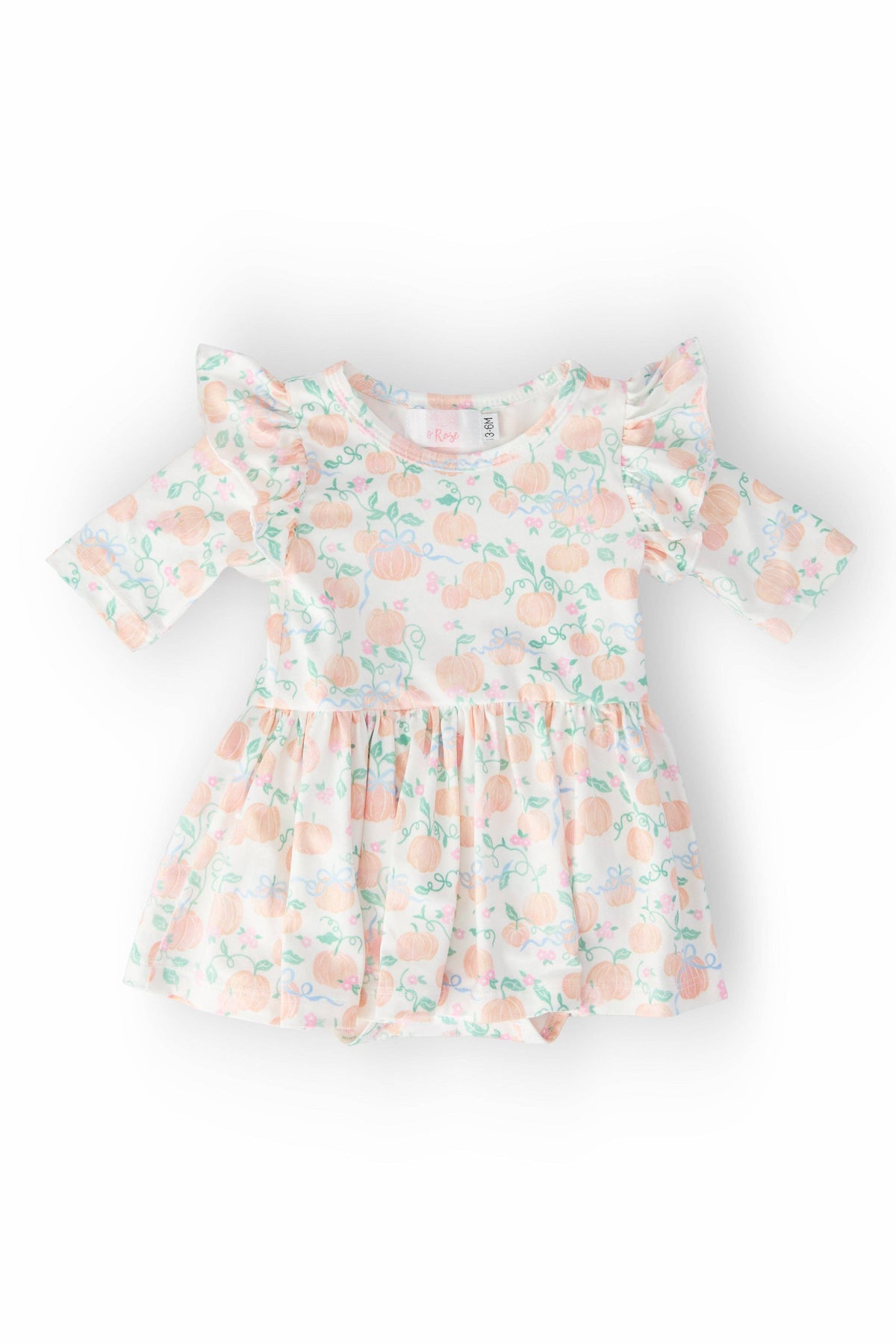 Mila & Rose - Pretty Pumpkins Twirl Flutter Bodysuit