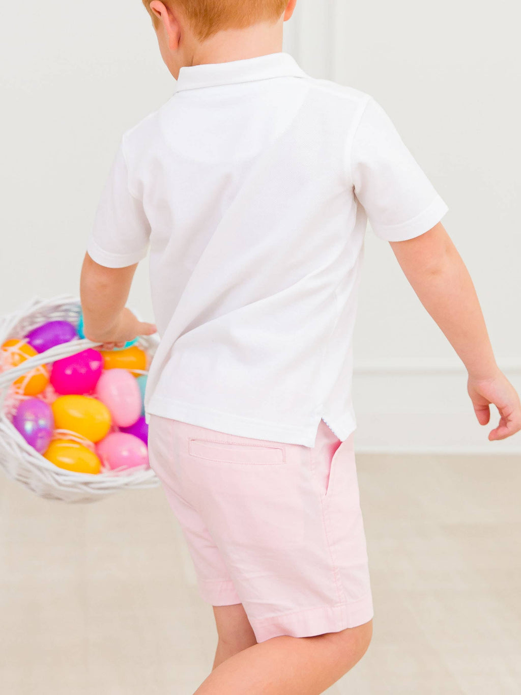 RuffleButts + RuggedButts - Boys Pink Stretch Chino Shorts
