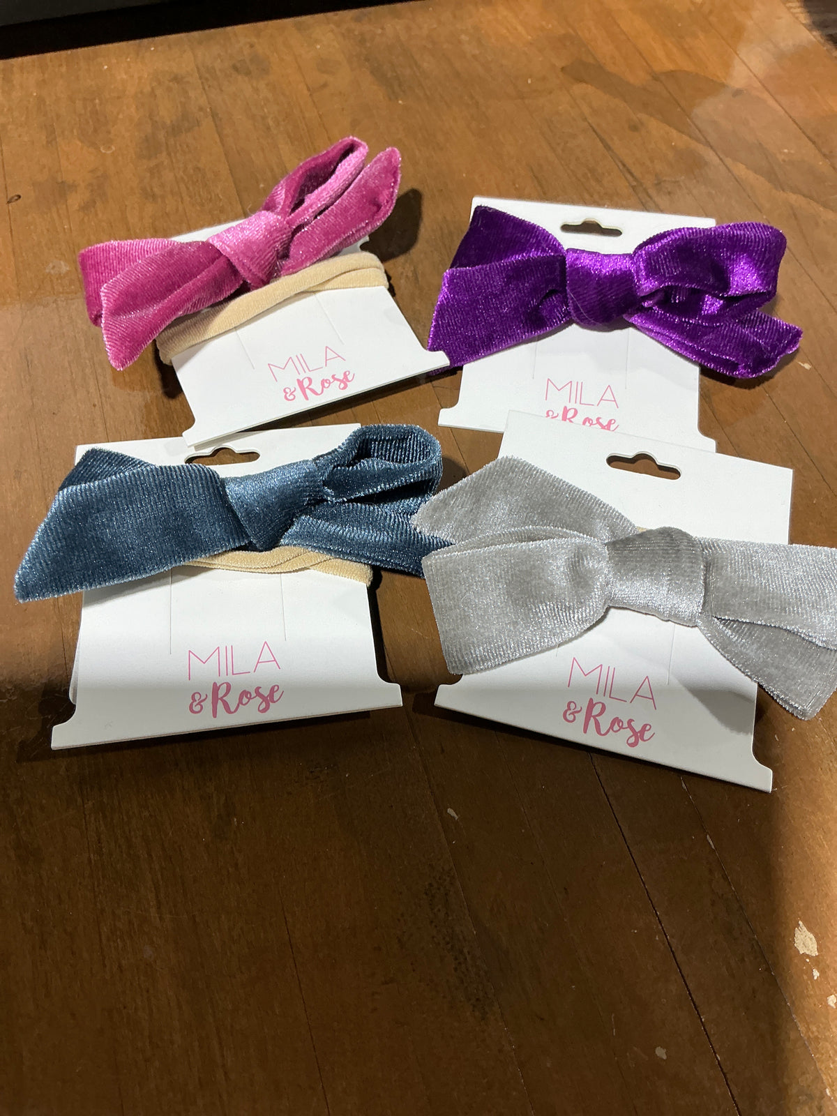 Velvet bow headband