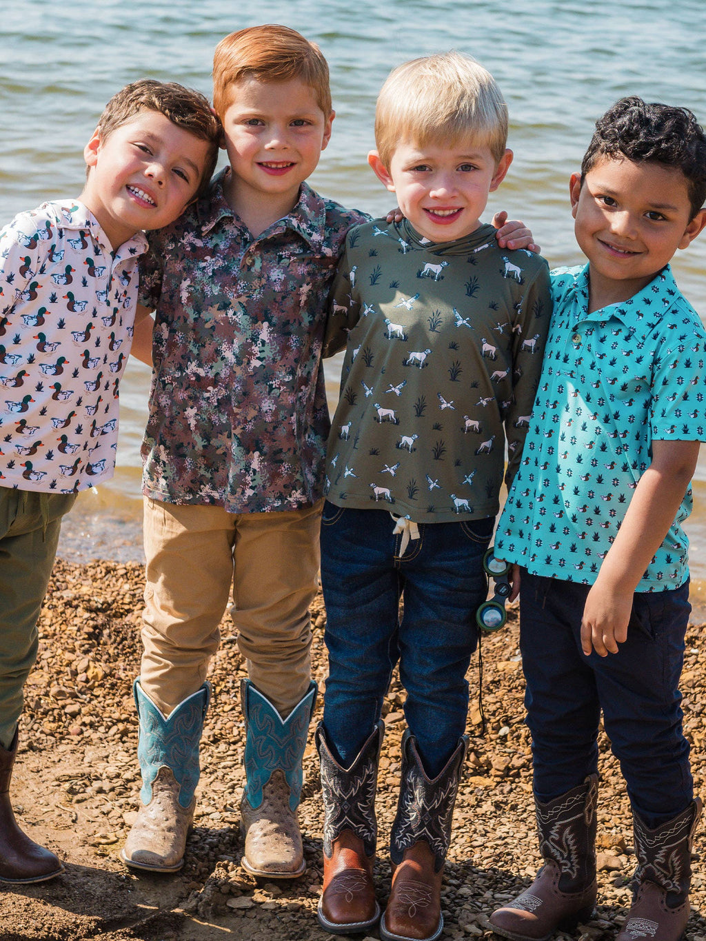 RuffleButts + RuggedButts - Boys Dapper Ducks Knit Short Sleeve Performance Polo