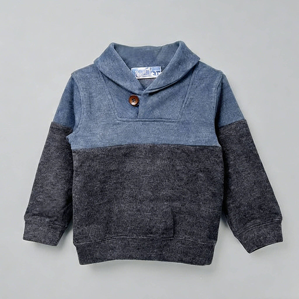 Boys Color Block Shawl Collar