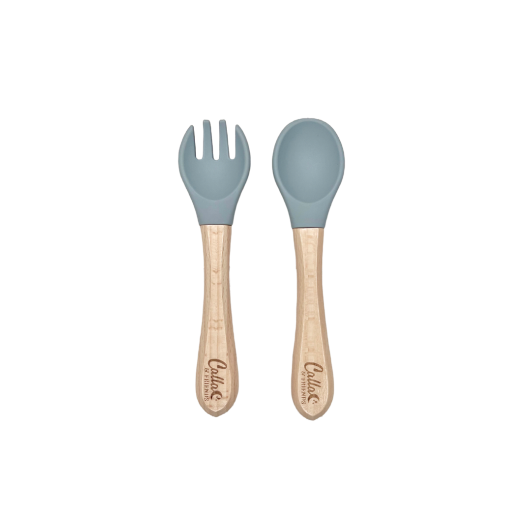 Calla & Friends - Silicone & Beechwood Toddler Utensil Set