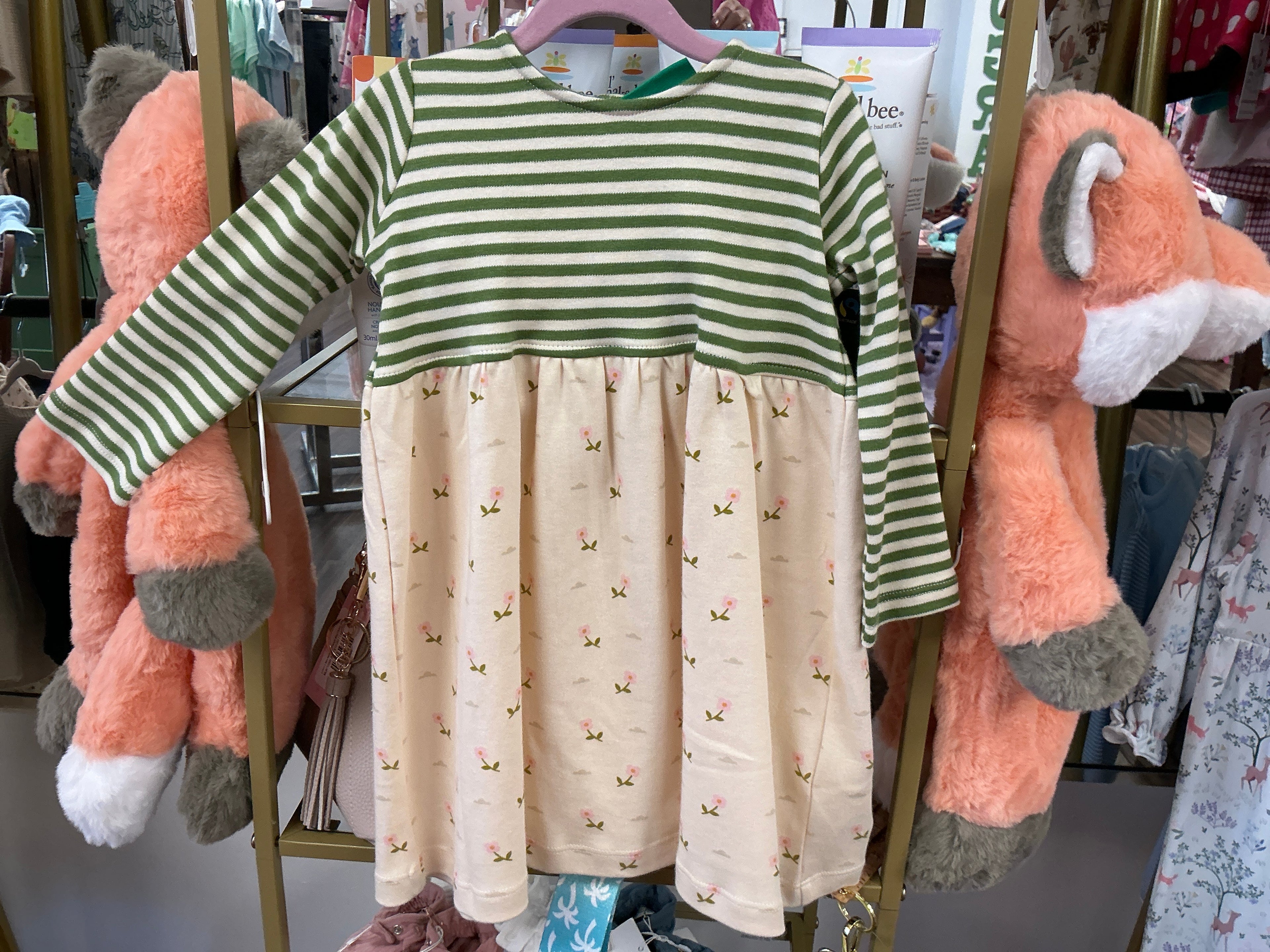Pink flowers easy peasy LS dress