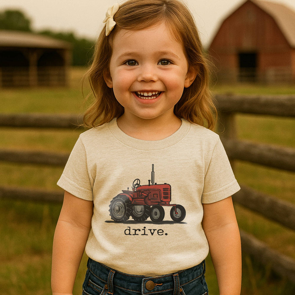 Barefoot Baby - "Drive" Red Tractor Farm Boys Summer Western Apparel Kids