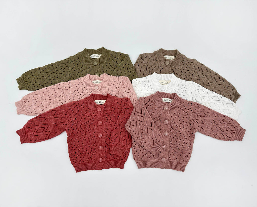 OLIVE & CRADLE - Ellanor Pointelle Cardigan