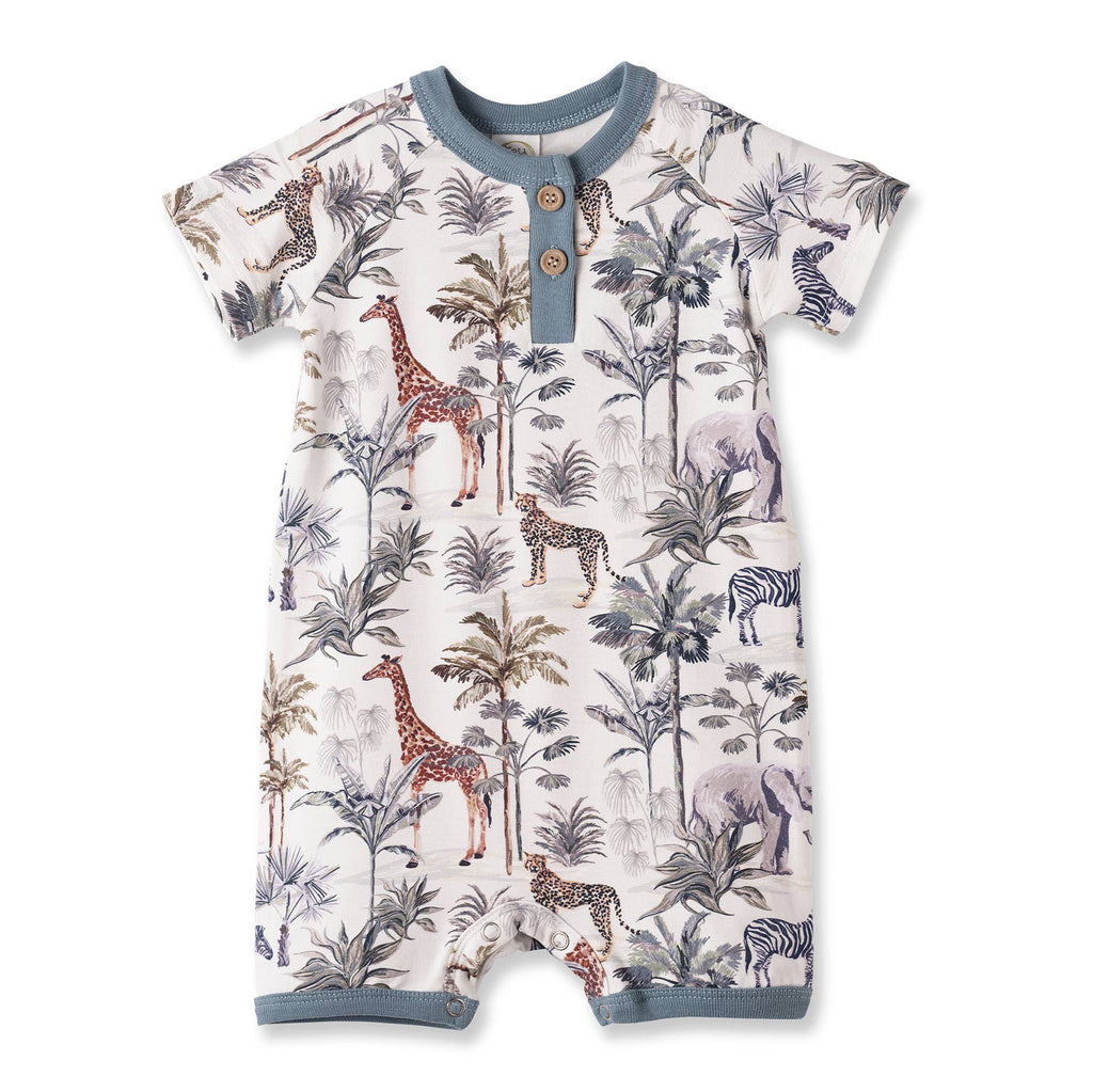 Tesa Babe - Jungle Safari Bamboo Baby Boy Shorty Romper