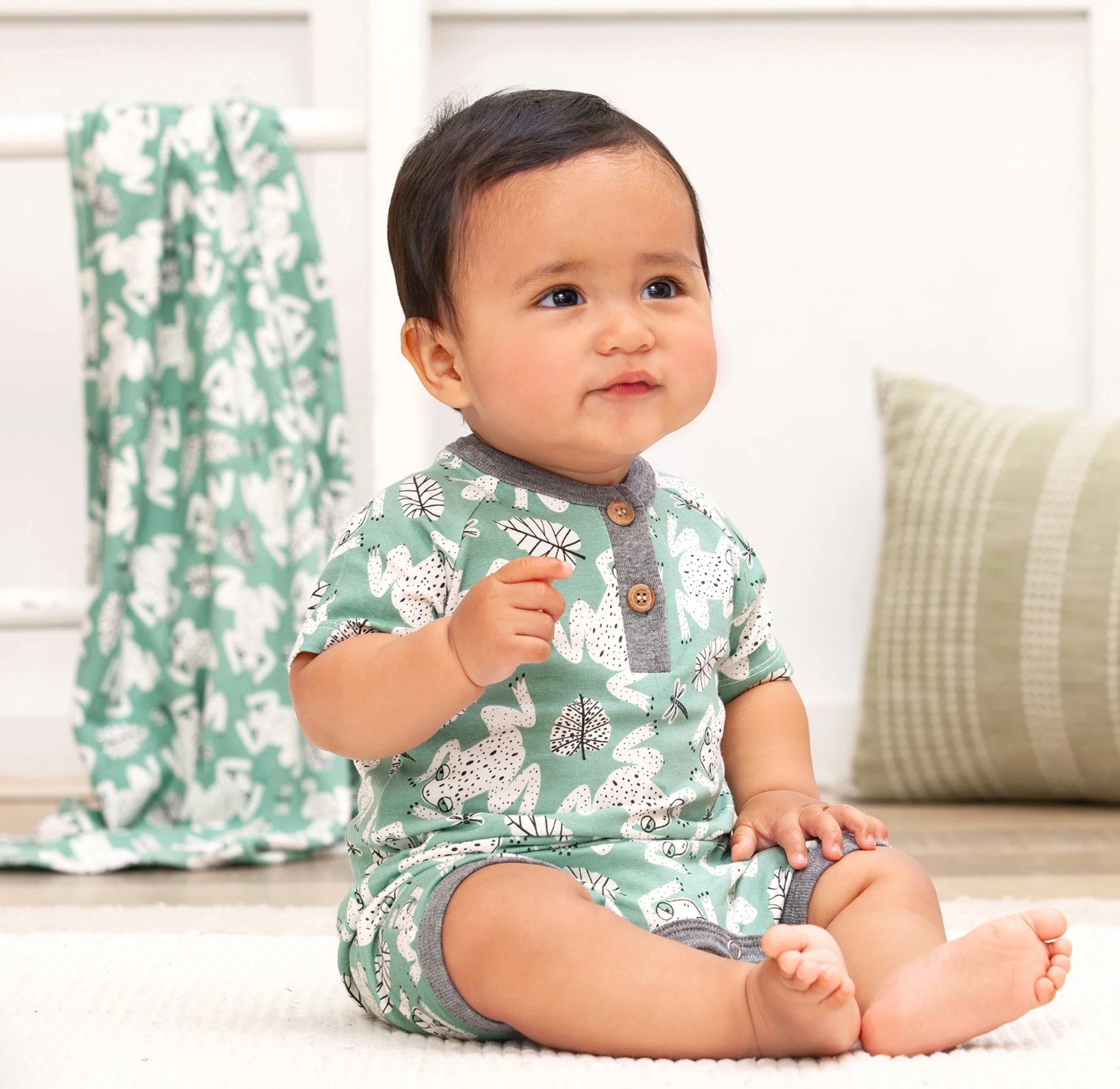 Leapfrog Baby Boy Henley Short Romper