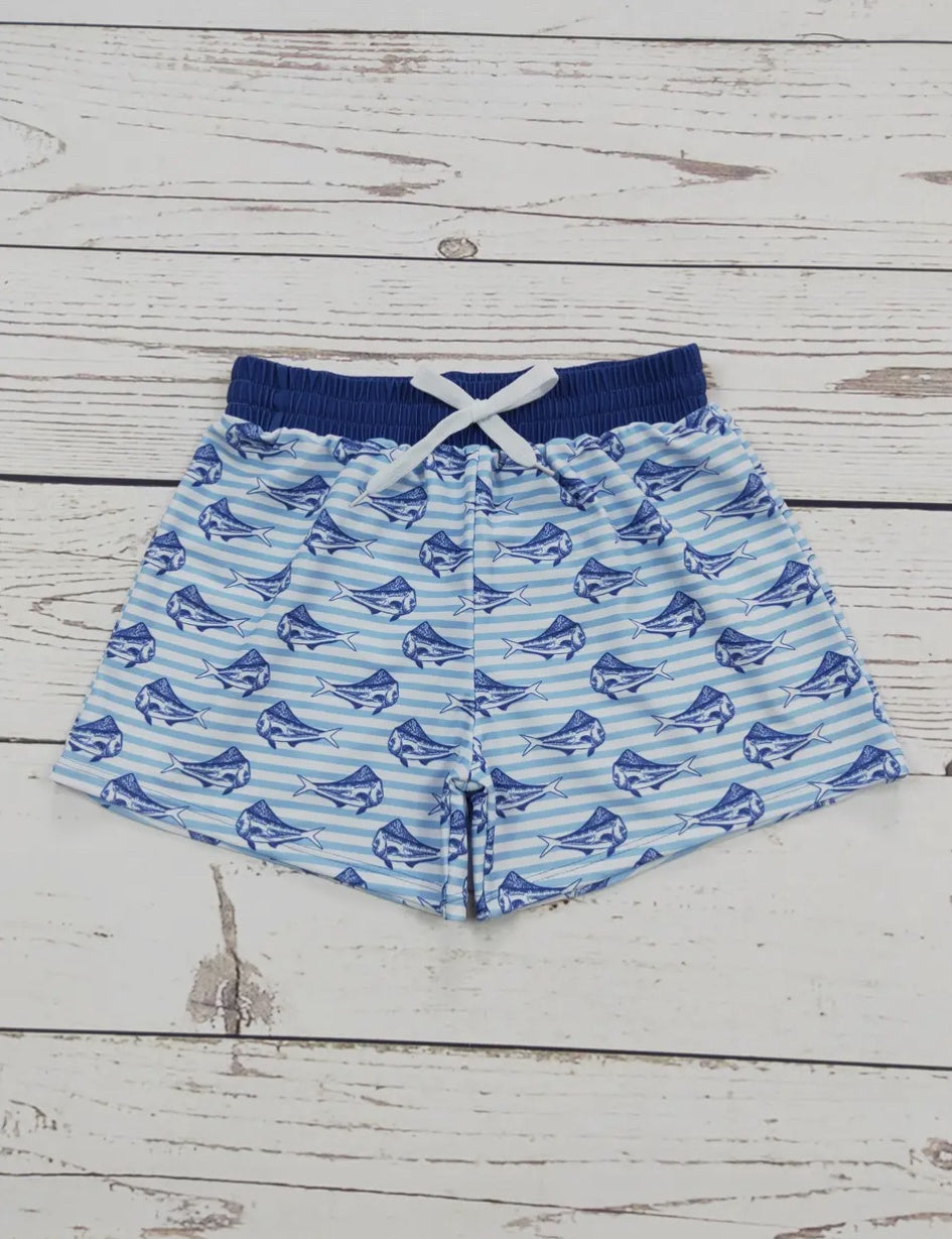 Fishy Blue Band Swim Trunk