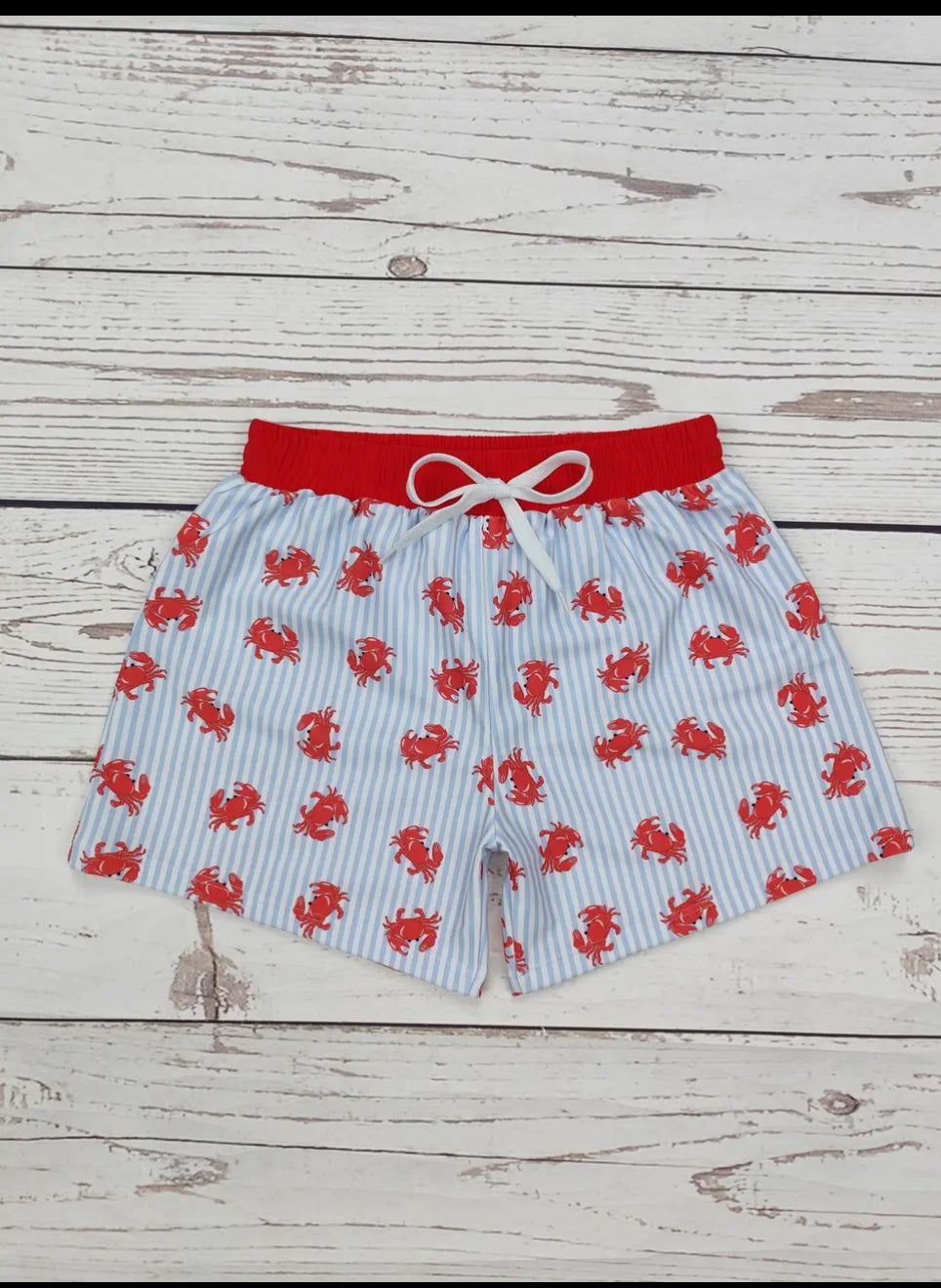 Crabby Boys Red Swim Trunks