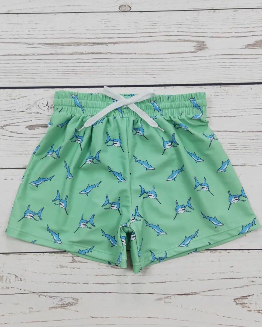 Green Sharky Boys Beachy Swim