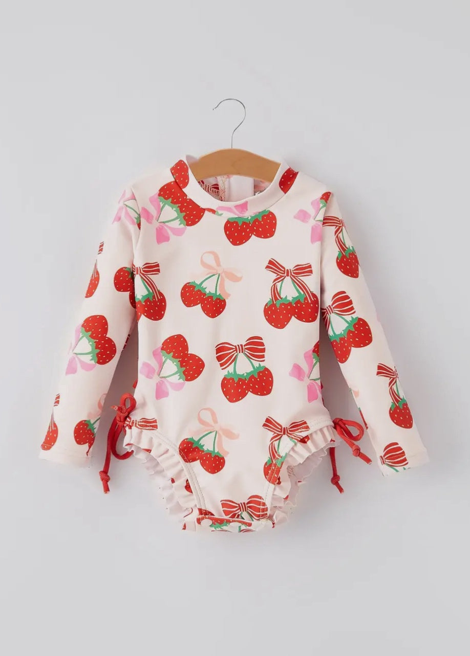 Cherry Pie  Girls One Piece Swim