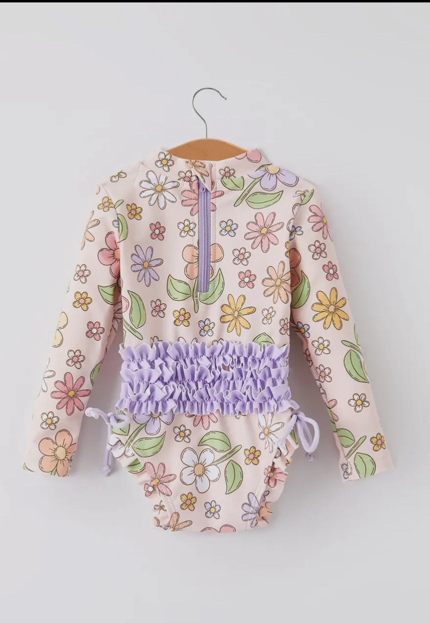 Floral Baby One Piece Pink Swim