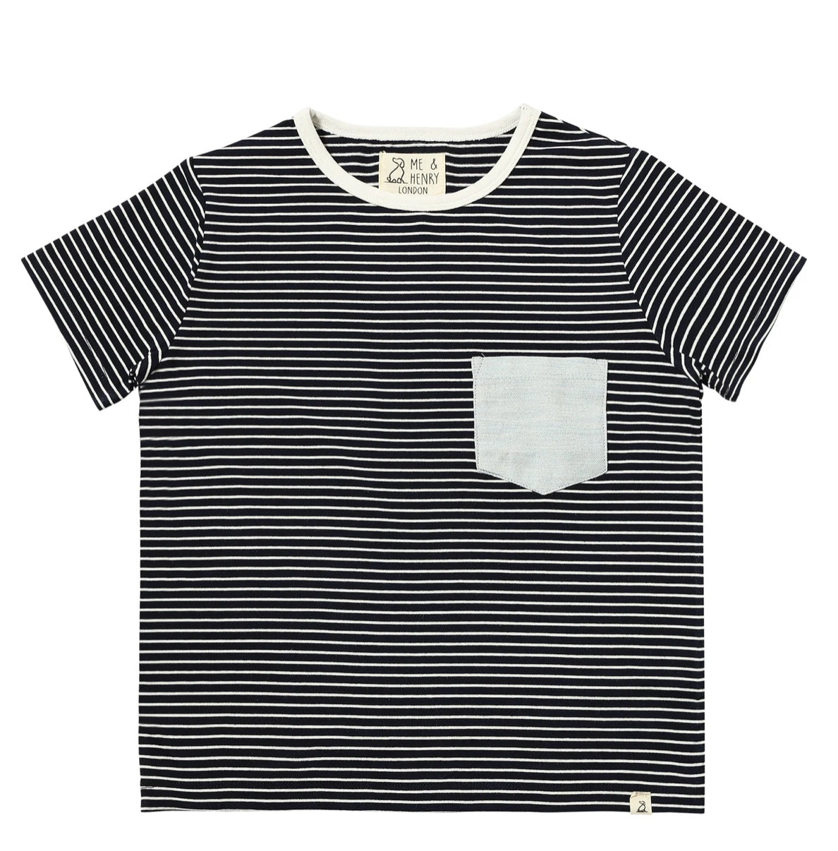 Blue/White Stripe Pocket Tee