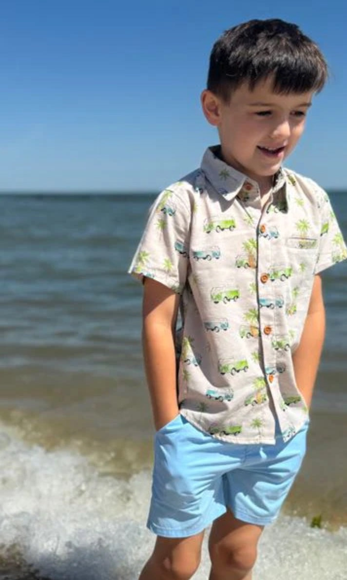 Grey Campervan Ss Button Up