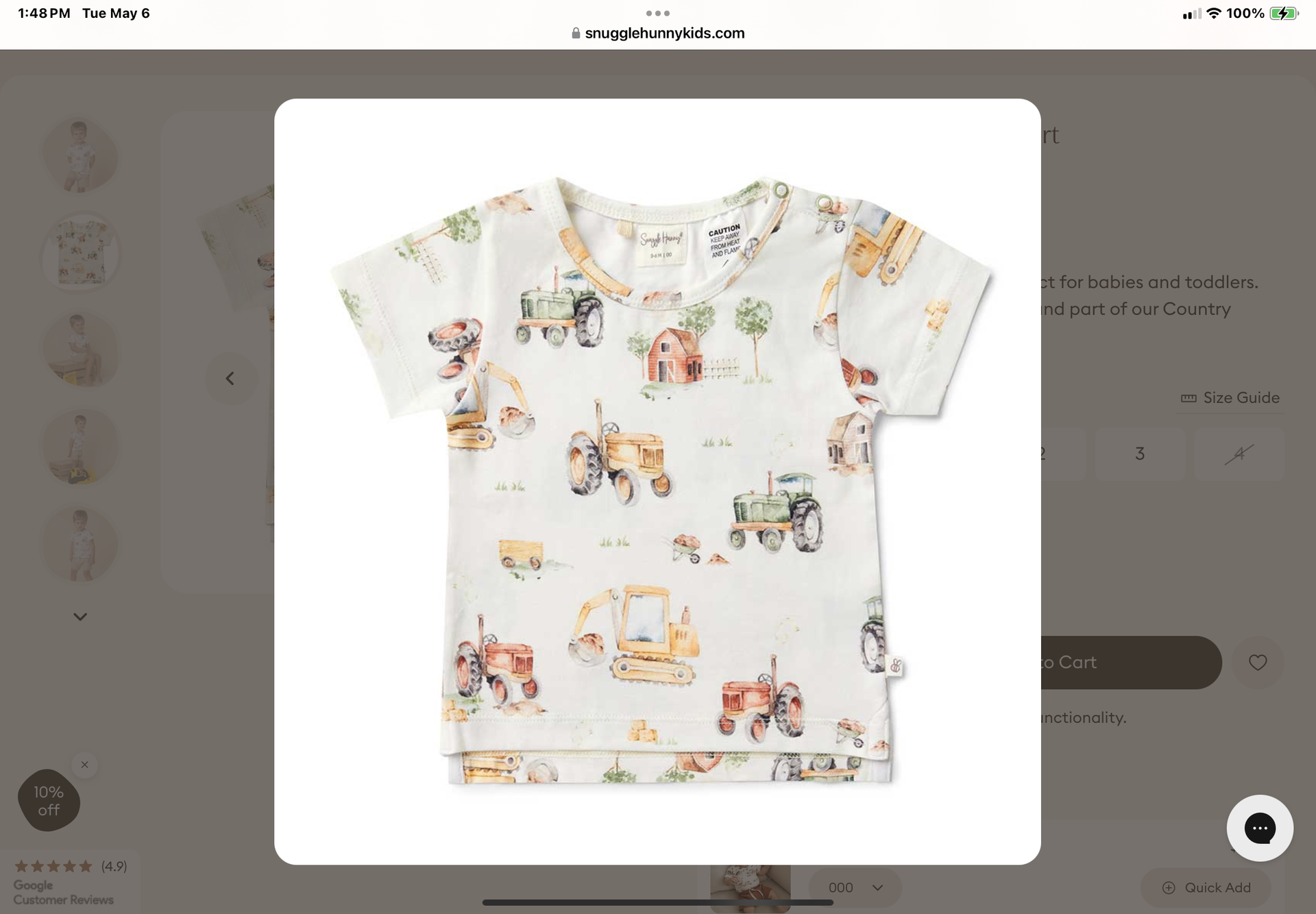 Snuggle Hunny Diggers And Tractors T-Shirt Ss