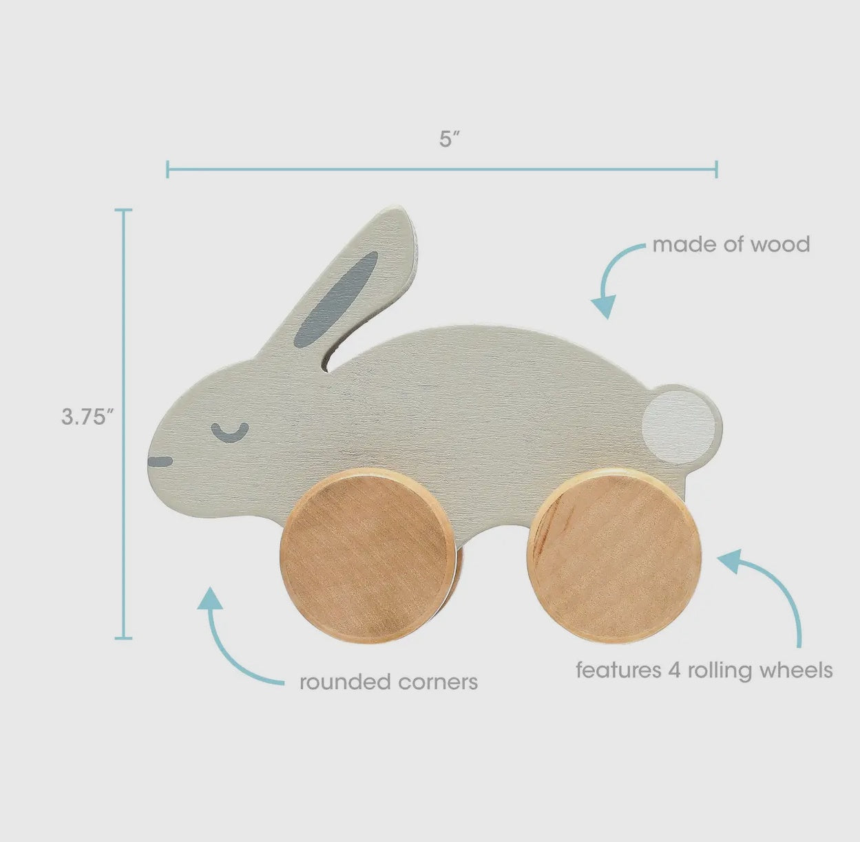 Wood Little Bunny Rolling Toy