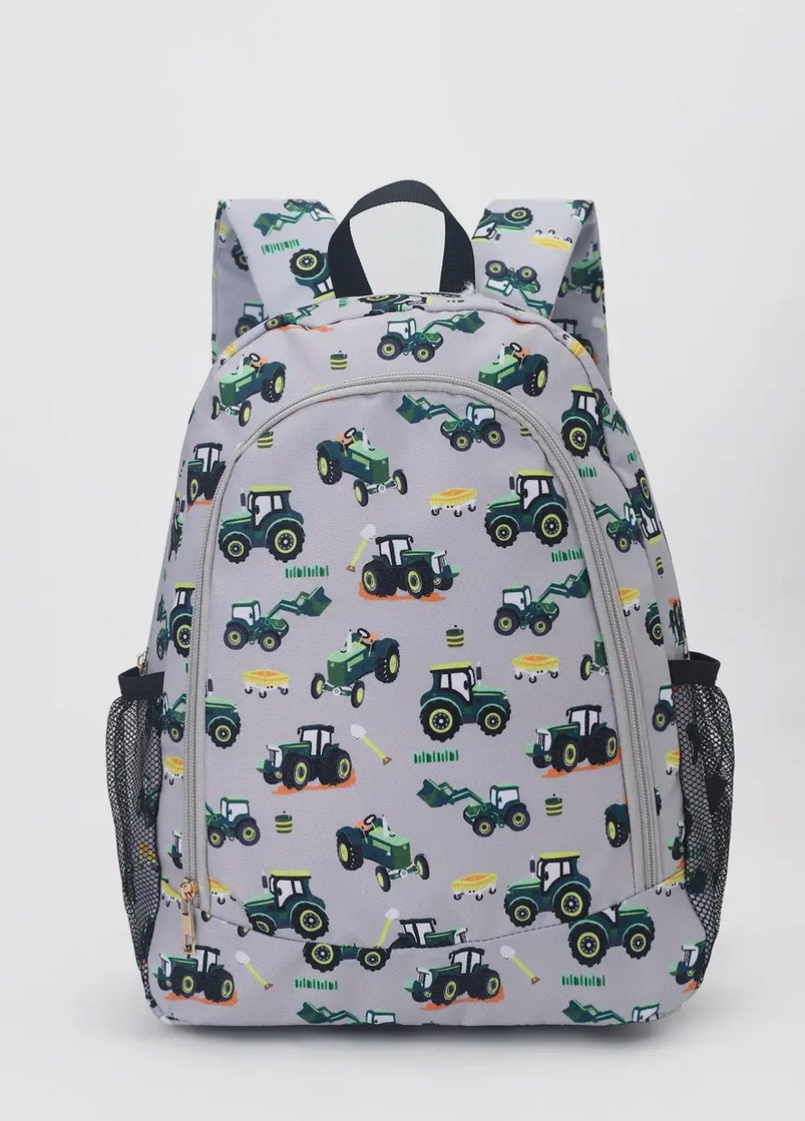 Big Kids Gray With Green Tractors