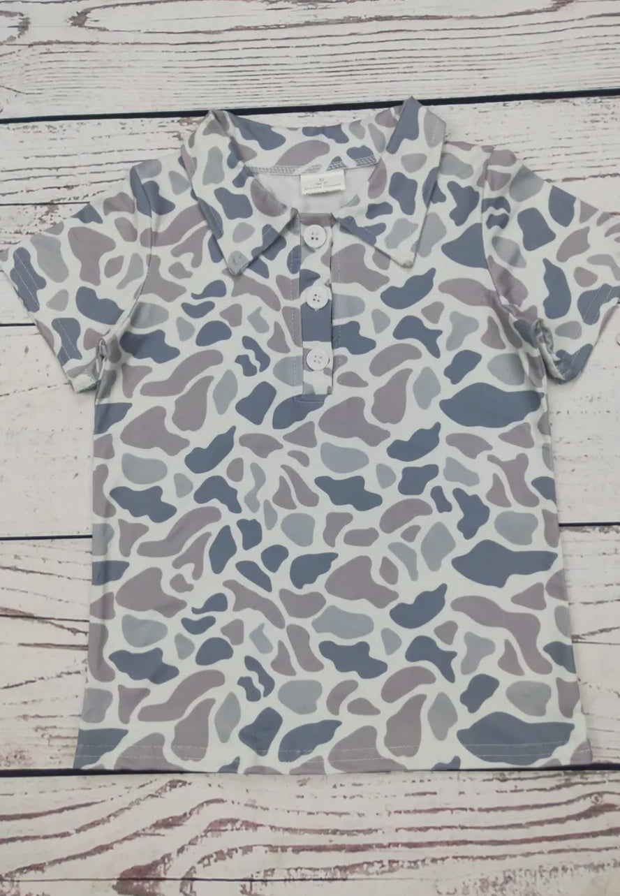 Boys Camo Polo