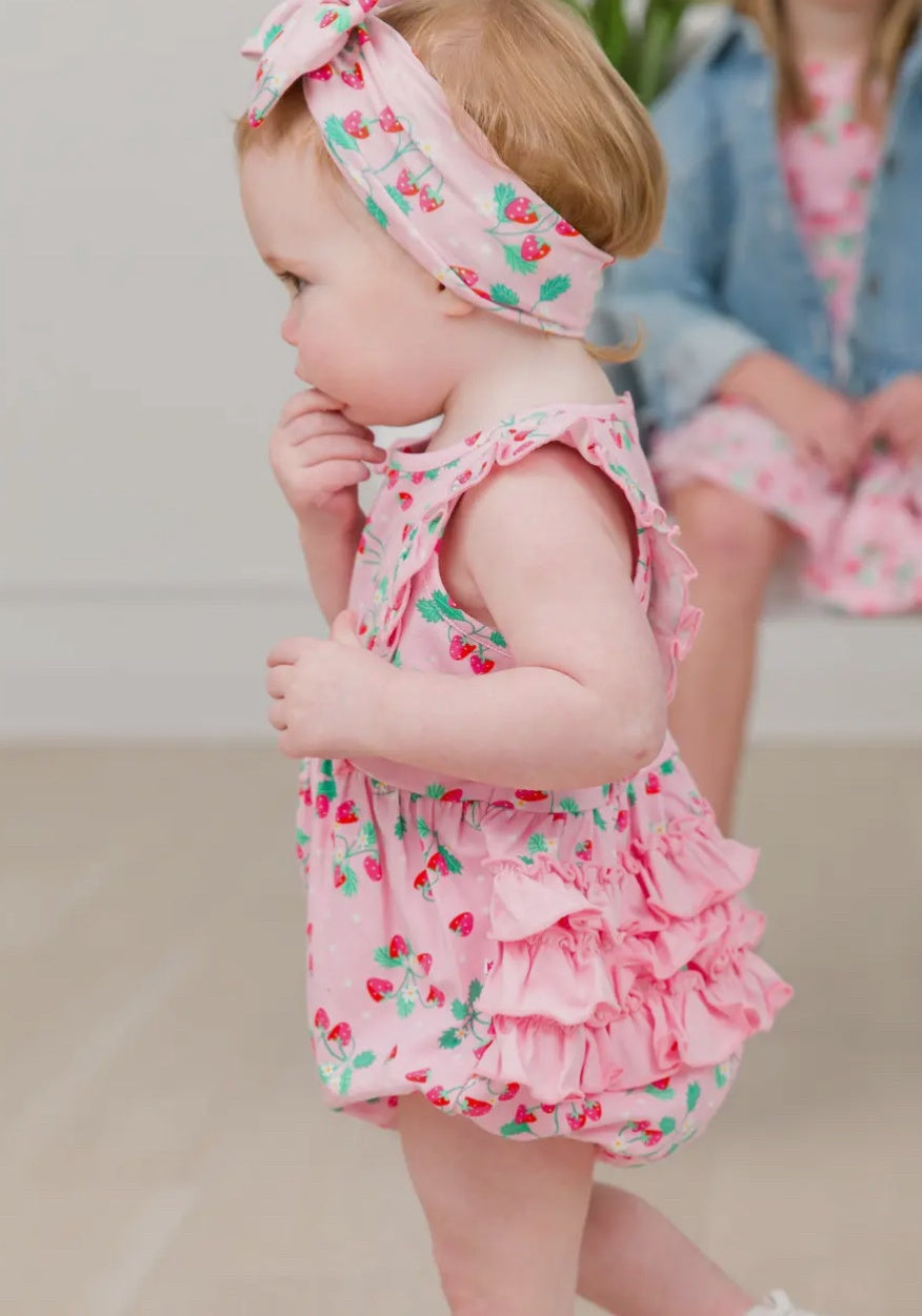 Strawberries Knit Romper