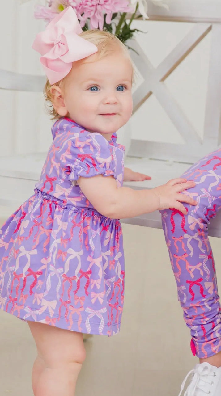 Rosy Ribbon Knit Romper