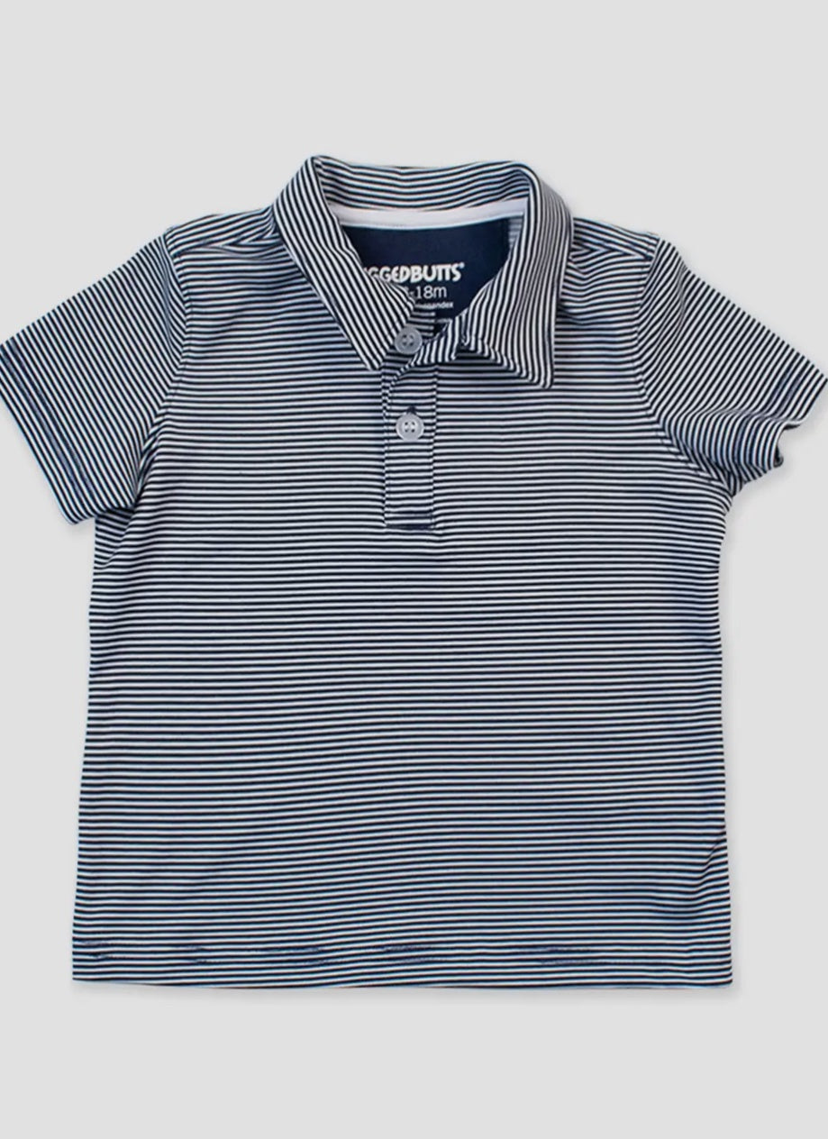Navy Stripe Performance Polo