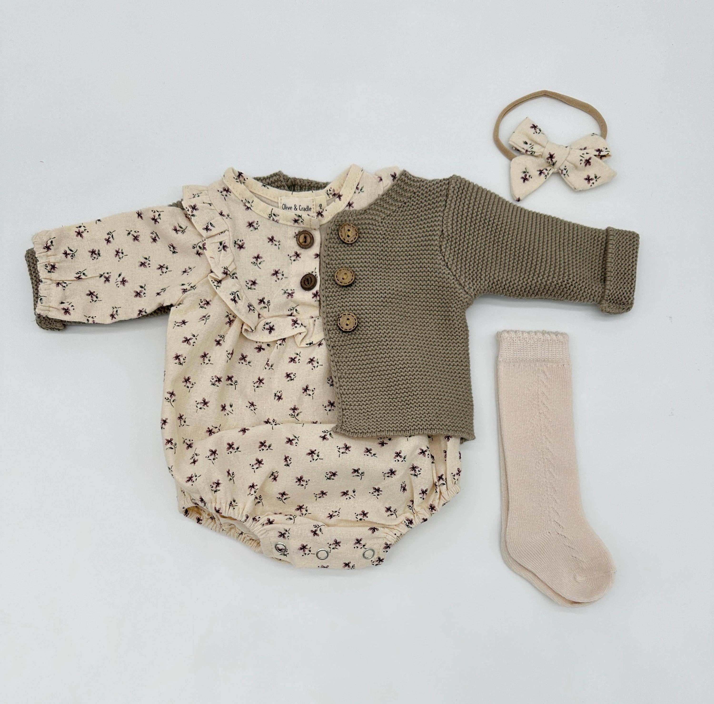OLIVE & CRADLE - Claudia Soft Cotton Romper Set