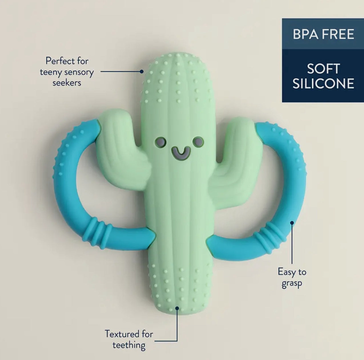 Silicone Handle Cactus Teether