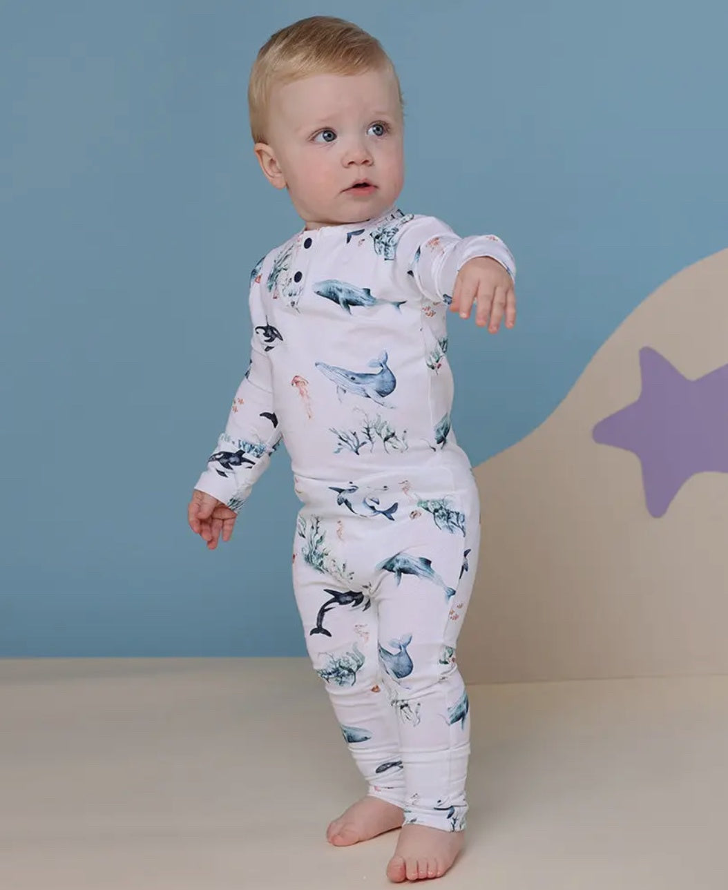 Ocean White Growsuits