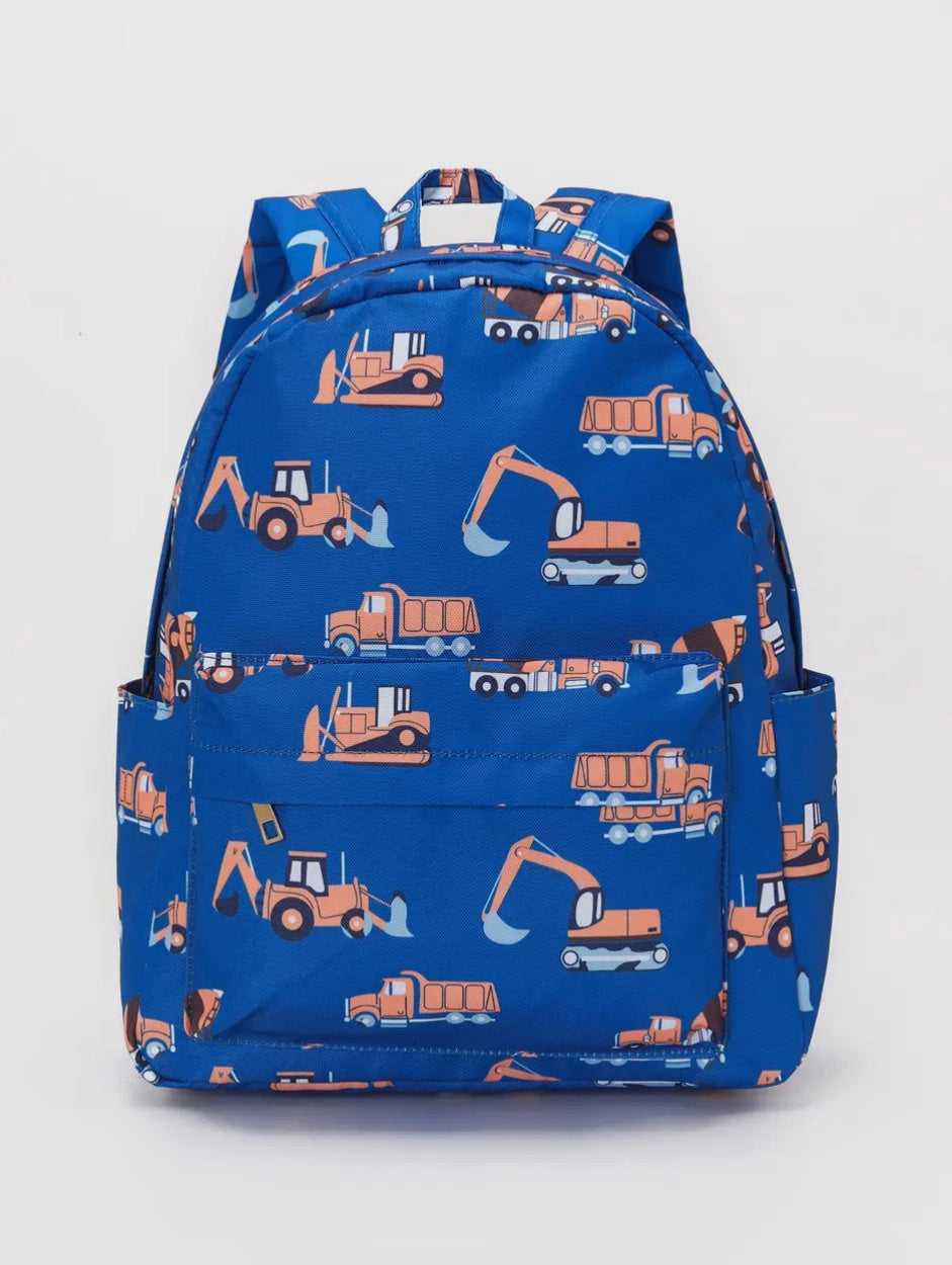 Construction Trucks On Blue