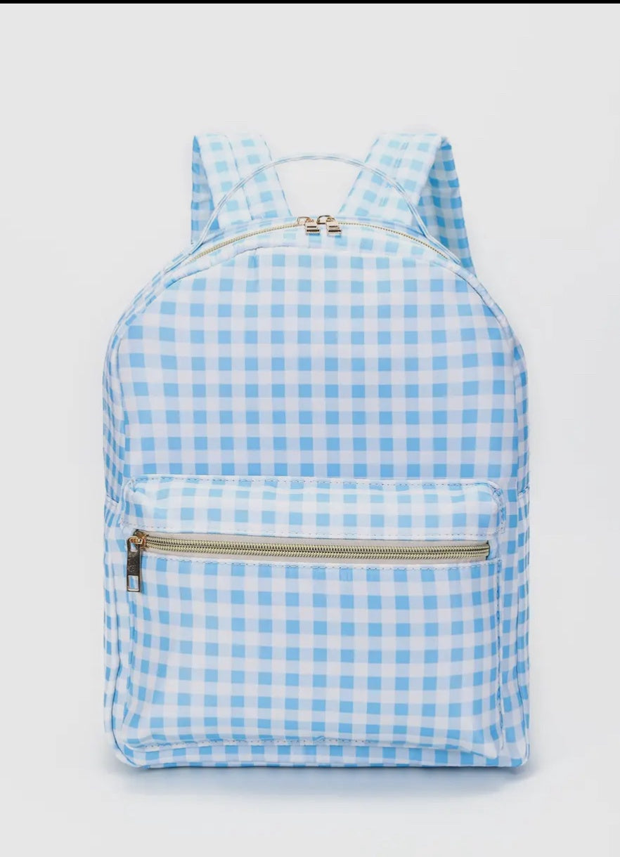 Blue Plaid Backpack