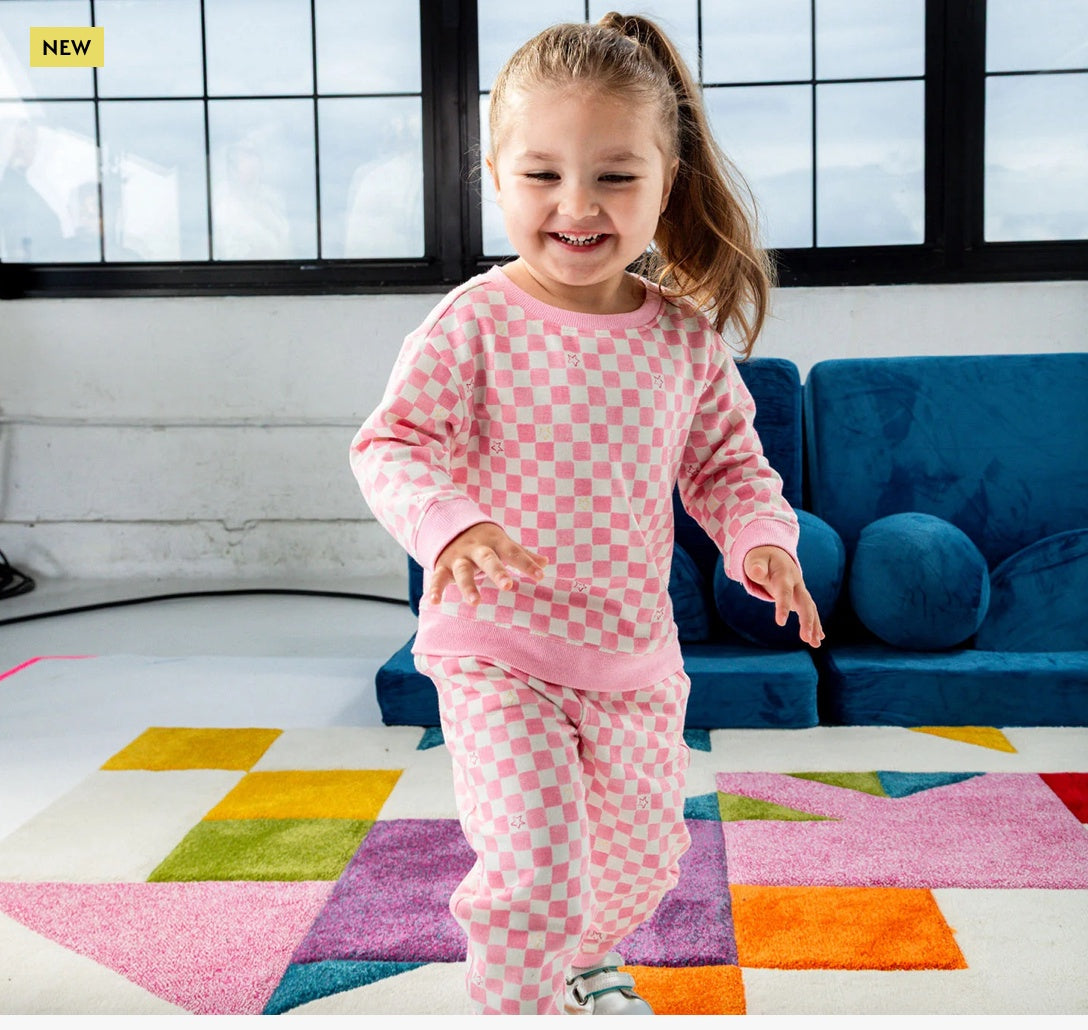 Pink Checked Sweatsuit