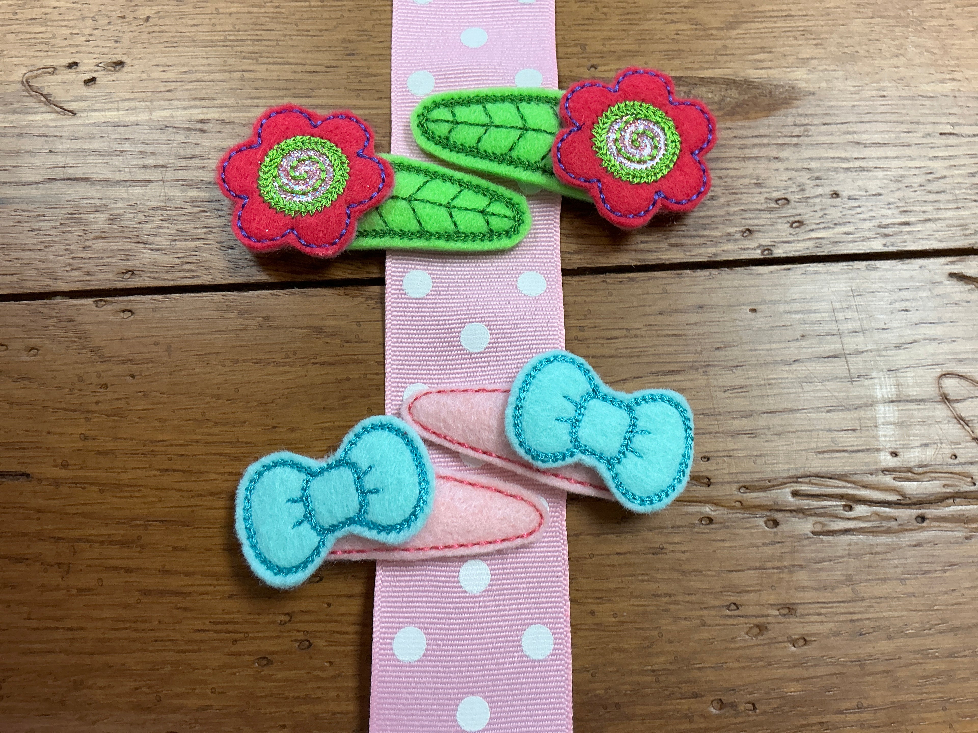 Felt clip barrettes-