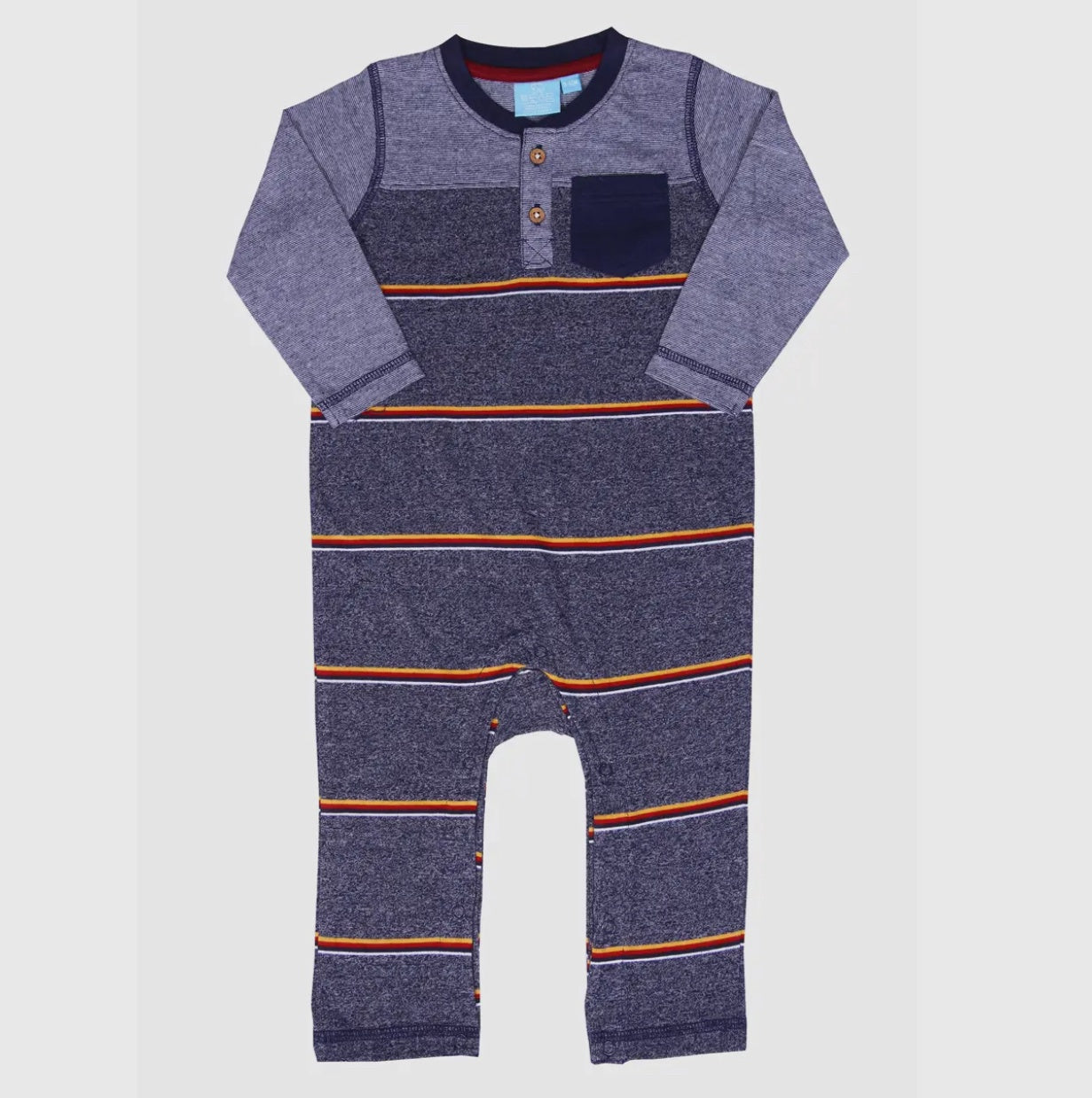 Navy Striped Henley Romper