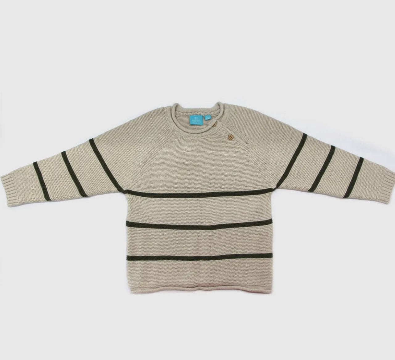 Tan Olive Striped Sweater