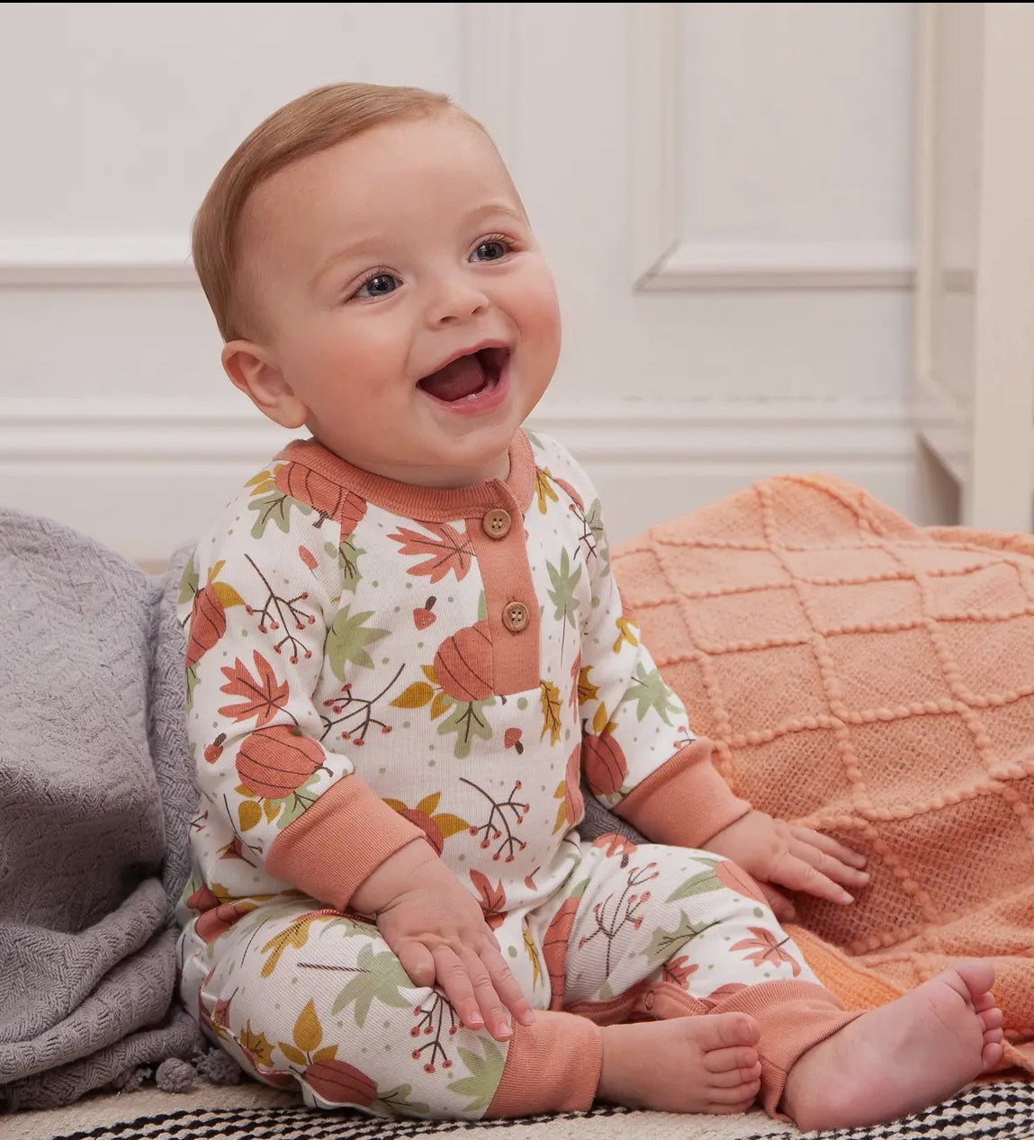 Boys Harvest Bamboo Romper