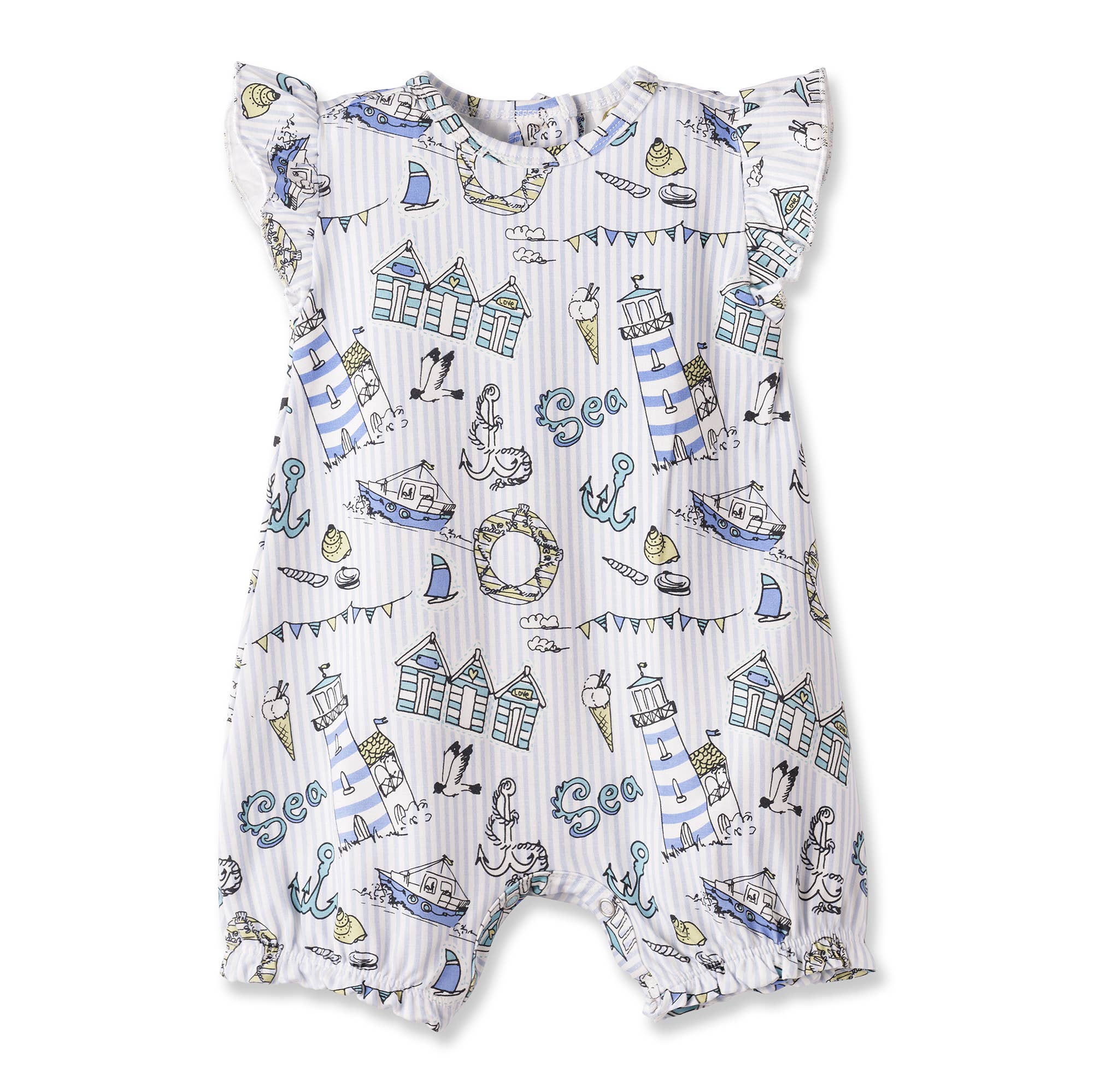 Tesa Babe - Seashore Bubble Romper – Bamboo Baby Girl Outfit