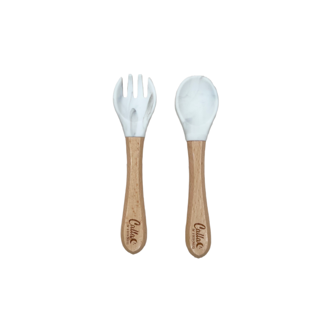 Calla & Friends - Silicone & Beechwood Toddler Utensil Set