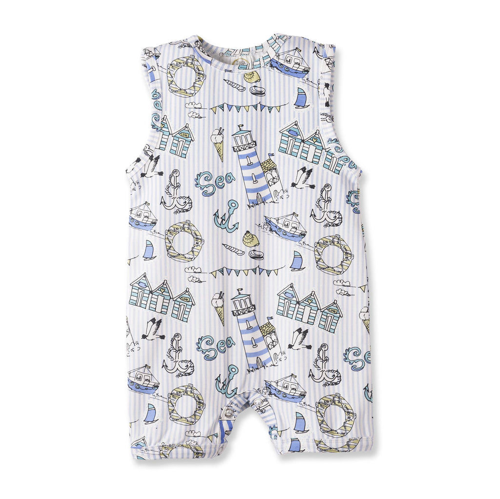 Tesa Babe - Seashore Shortall Romper – Bamboo Baby Neutral One Piece