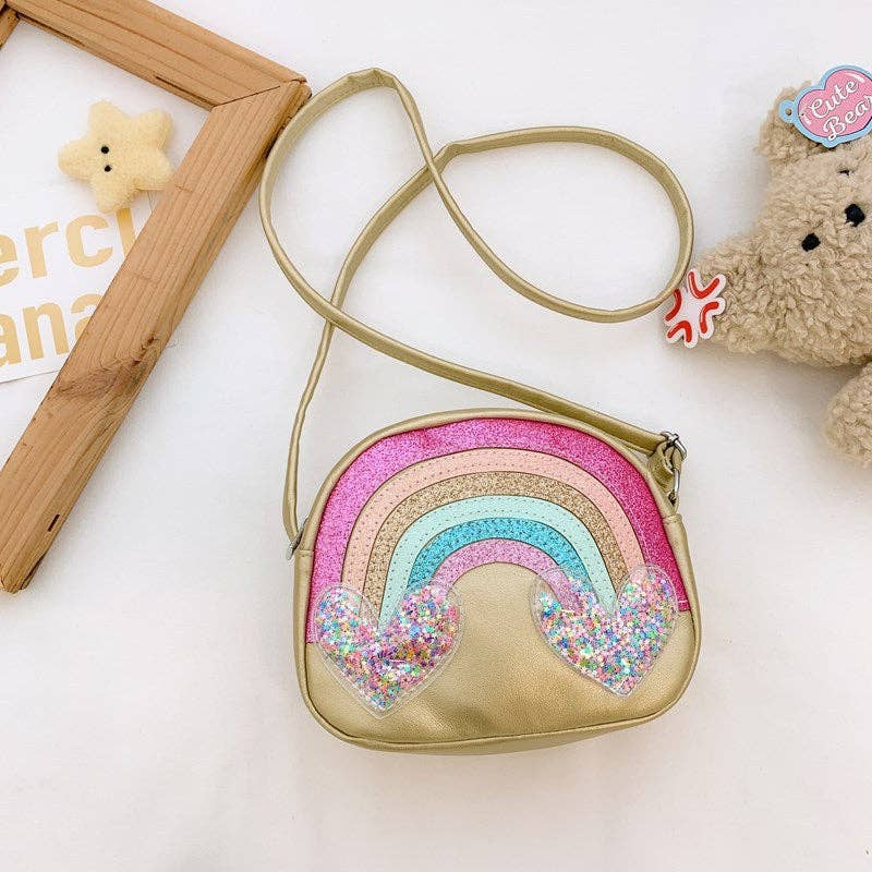 The Find Peaks - Cute Cartoon Rainbow Heart Kids Shoulder Bag