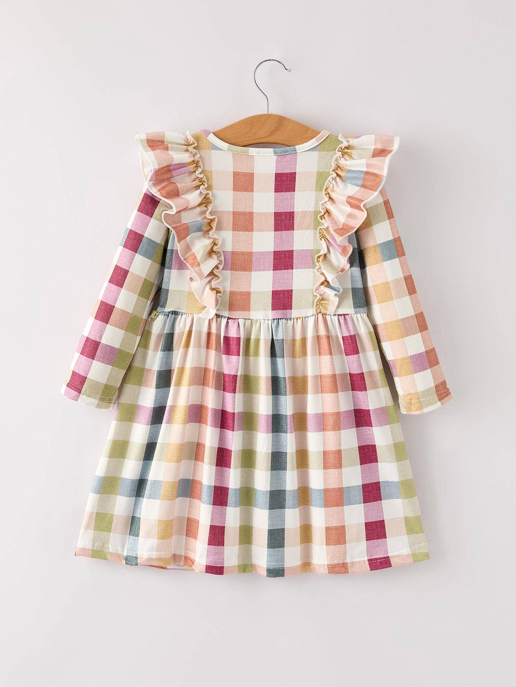 Rylee Faith Designs - Fall Thanksgiving Plaid Long Sleeve Girls Dress