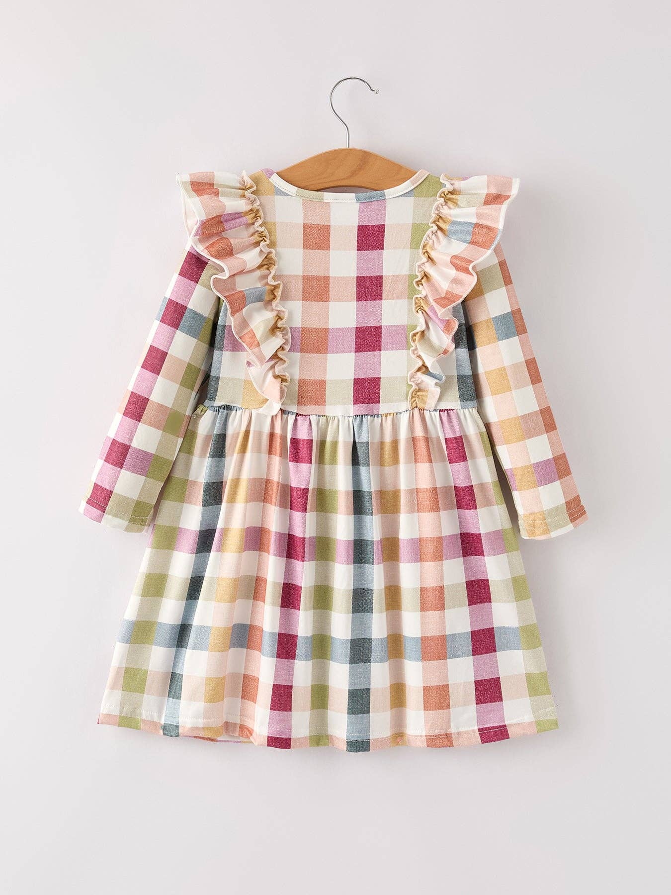 Rylee Faith Designs - Fall Thanksgiving Plaid Long Sleeve Girls Dress