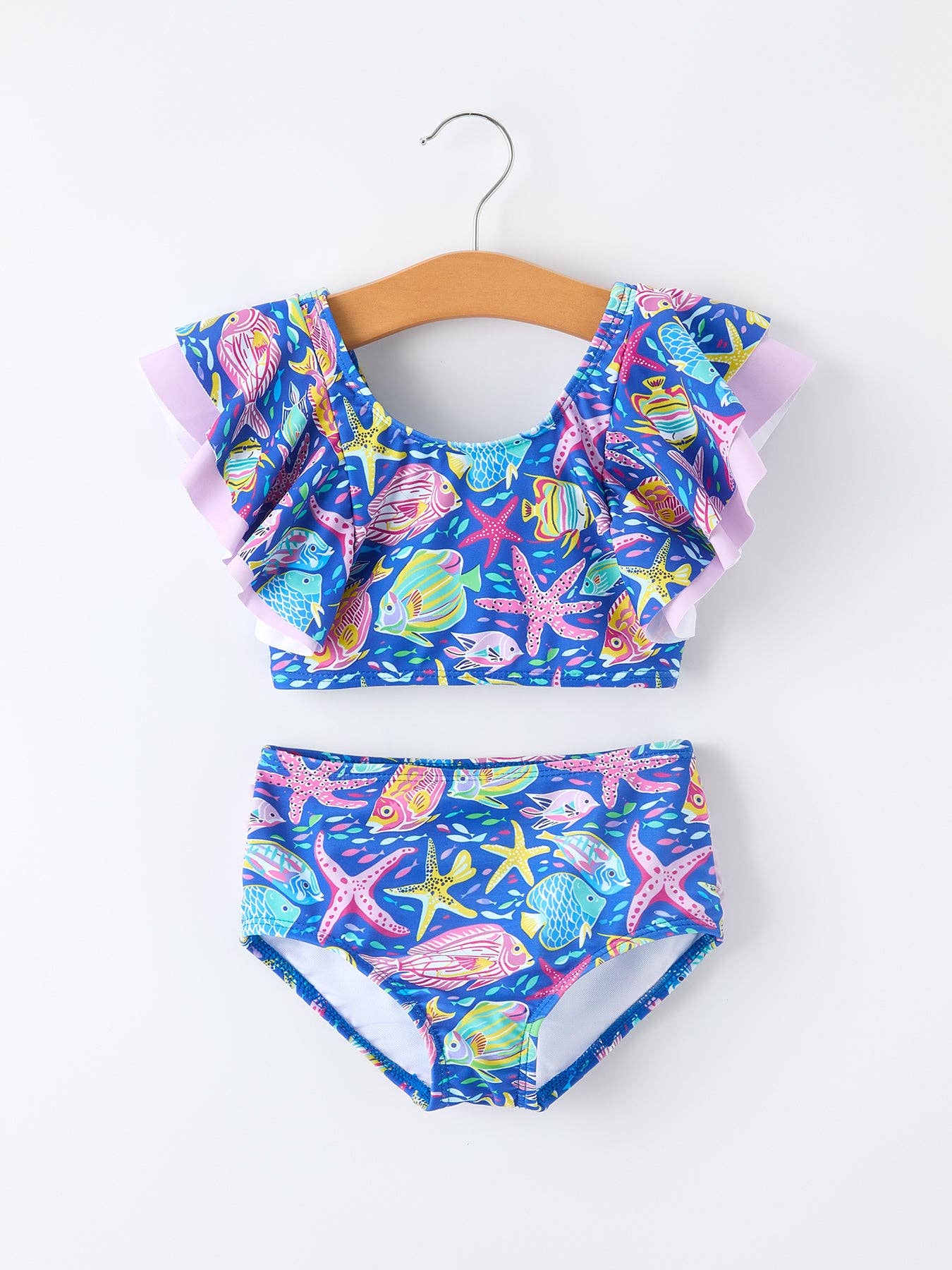 Rylee Faith Designs - Ocean Fish Print Girls Two Piece Swimsuit
